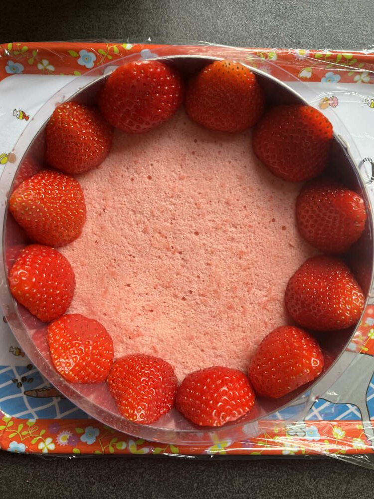 Die Erdbeeren im Tortenring