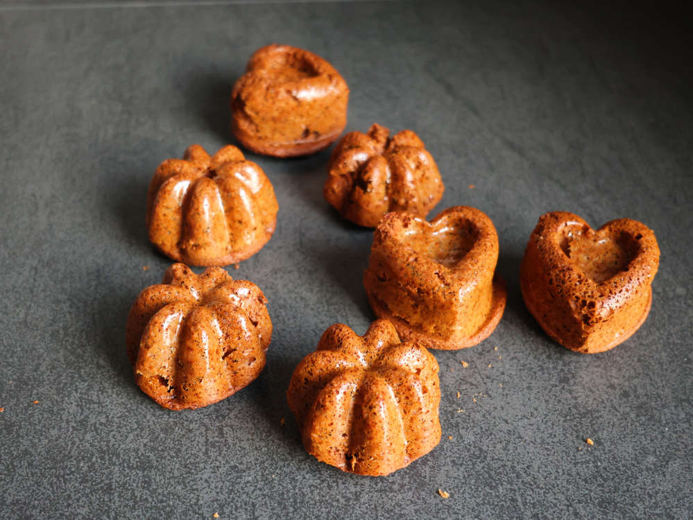 Pain d'épices in kleinen Silikon Formen gebacken