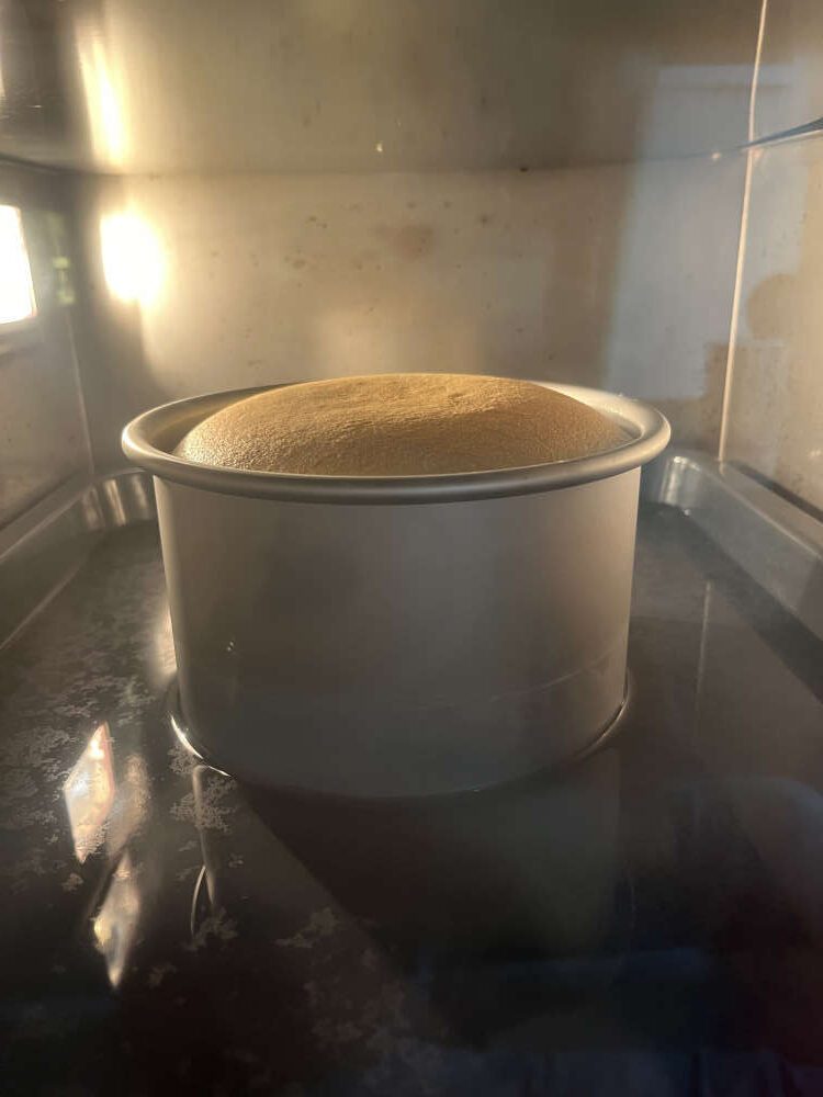 Der Kuchen im Backofen