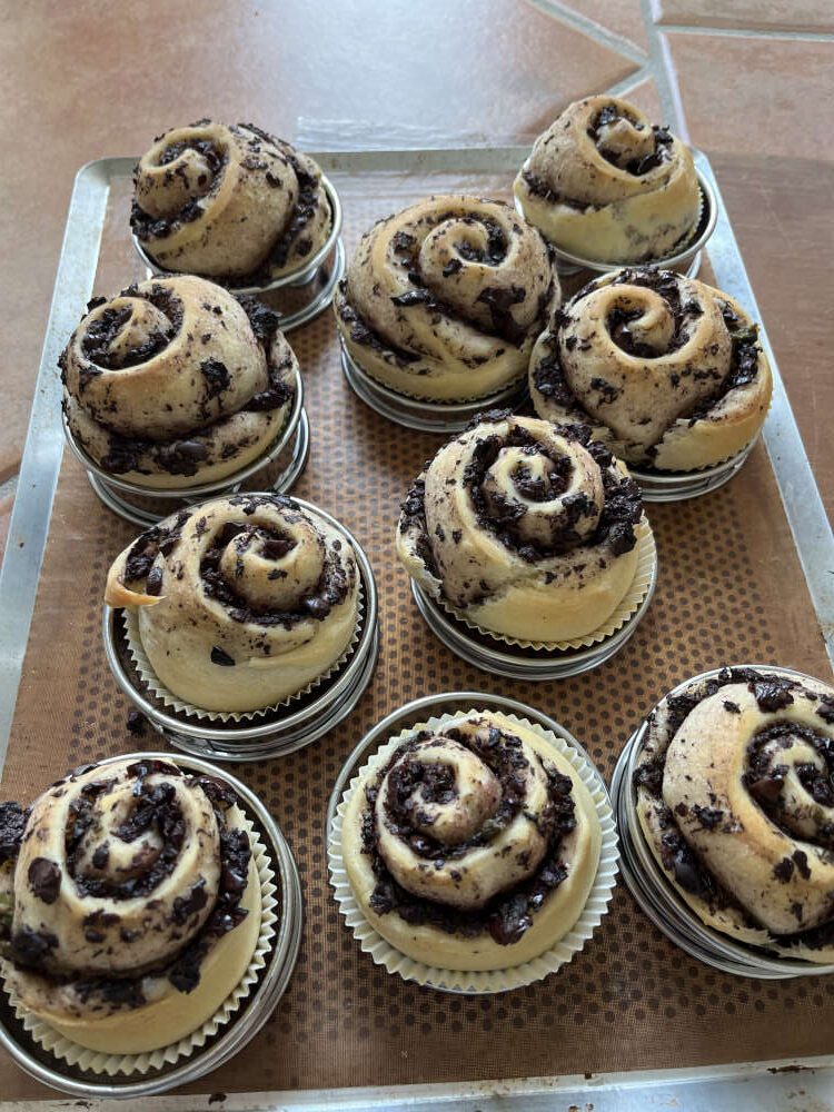 Die Hefeschnecken nach dem Backen