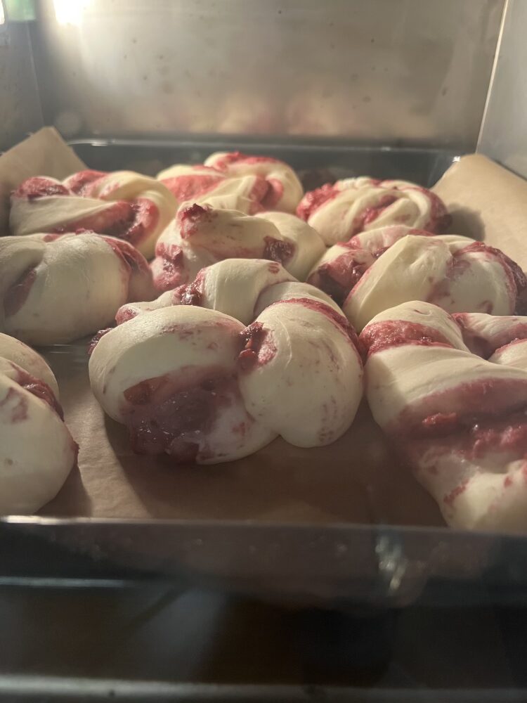 Die Hefeschnecken im Ofen